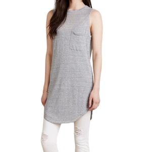 Callahan Light Gray Womens Oversized Knit Slouchy Sheer Tunic Tank Top Medium
